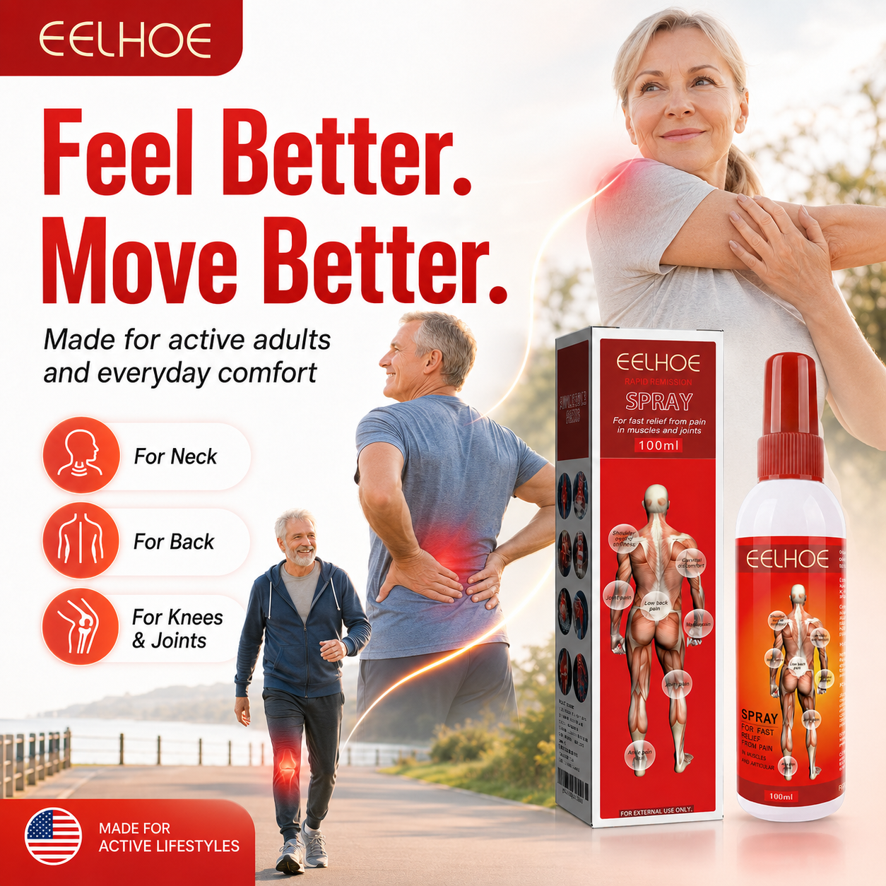 EELHOE™ Rapid Comfort Spray – Targeted Muscle & Joint Support Formula-WH