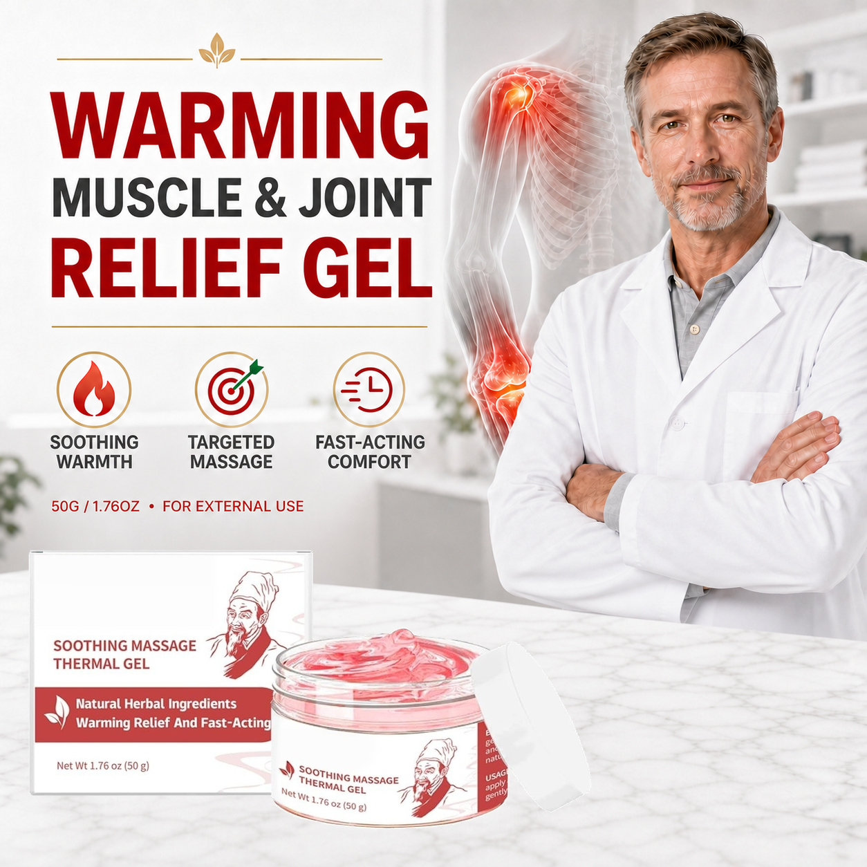 Soothing Massage Thermal Gel | Herbal Warming Comfort for Muscles & Joints-WH