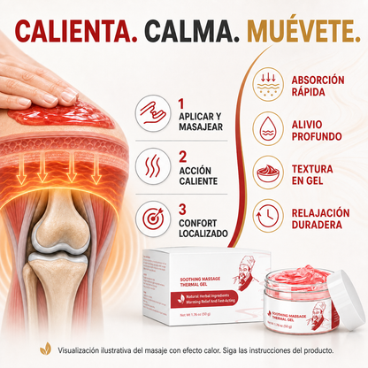 Gel térmico de masaje calmante | Confort cálido herbal para músculos y articulaciones-WH