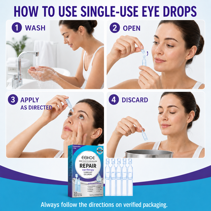 Single Use Repair Eye Drops – Soothe Red Eyes, Fix Blurry Cloudy Vision, Gentle Support for Cataract & Glaucoma-WH