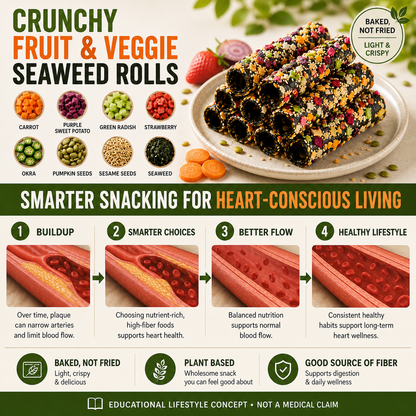 Crunchy Fruit & Veggie Seaweed Rolls – Natural Crispy Seaweed Snack with Real Fruit & Vegetable Ingredients-WHffice & On-the-Go Treat-WH