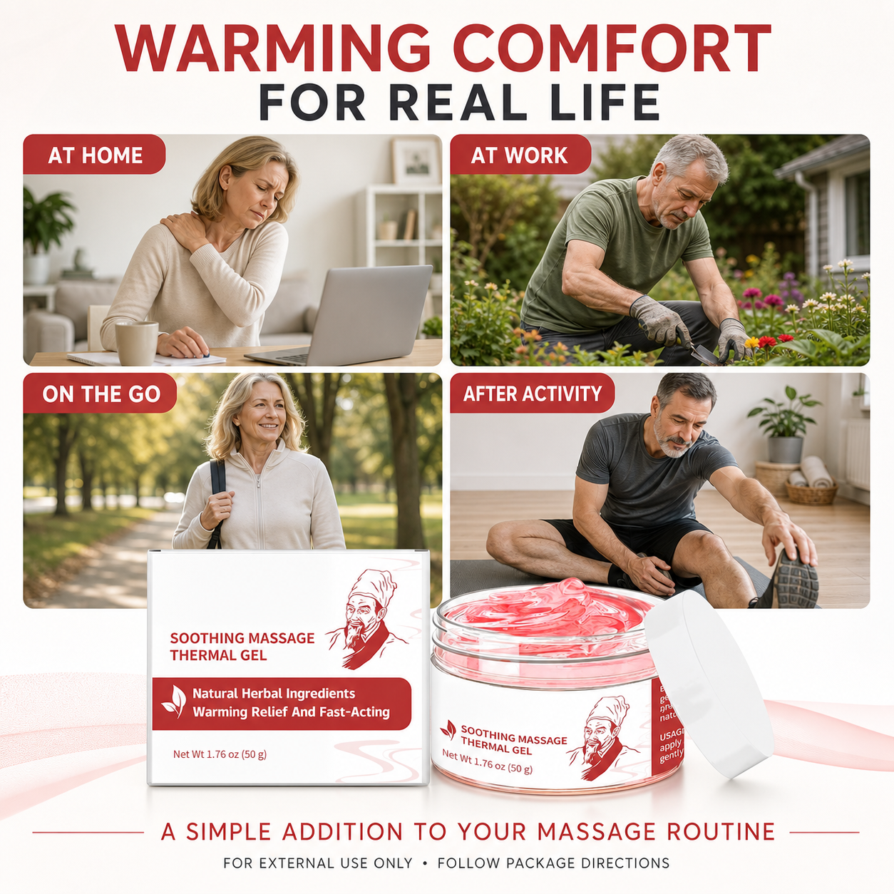 Soothing Massage Thermal Gel | Herbal Warming Comfort for Muscles & Joints-WH