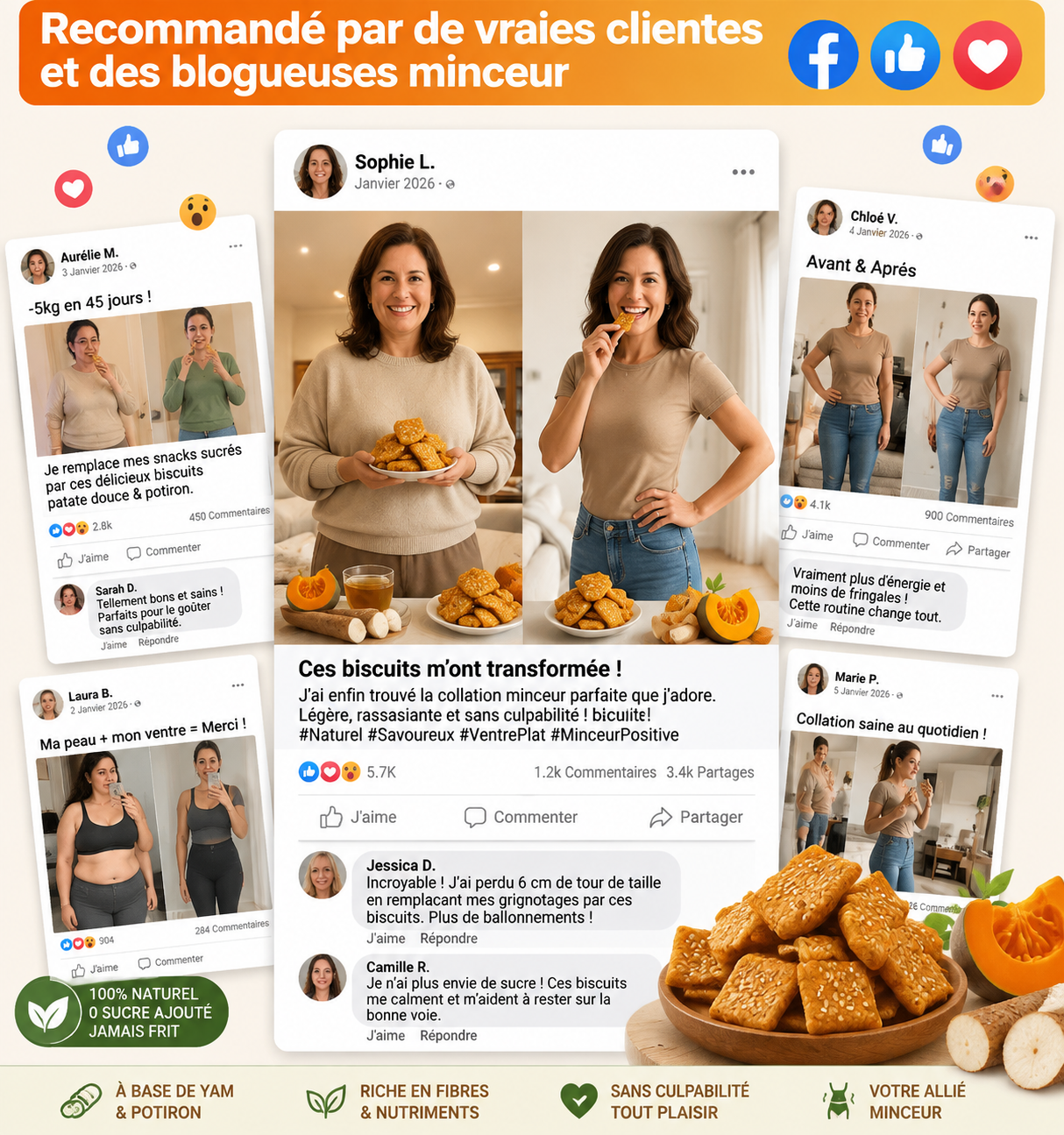 Yam & Pumpkin Crisps - 0 Sugar Added, Never Fried, Plant-Based Healthy Snack-WH