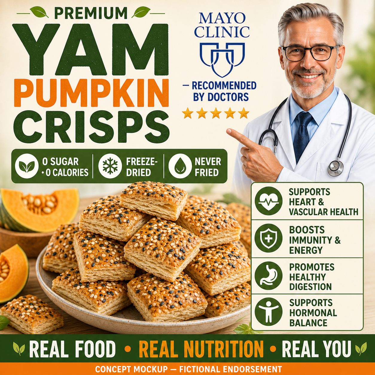 Guilt-Free Yam & Pumpkin Crisps | 100% Plant-Based Superfood Snack  -$AC
