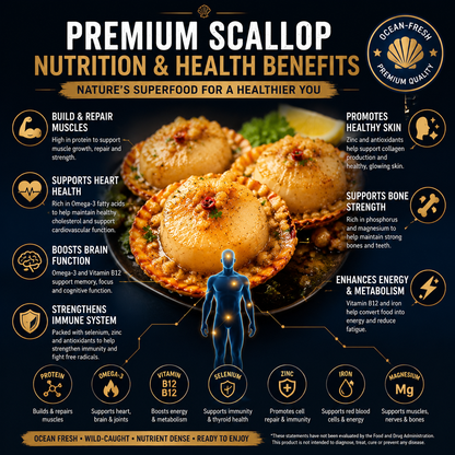 Premium Garlic Butter Scallops - Ocean Fresh Ready-to-Eat Seafood -WH