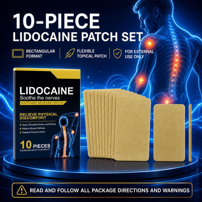 Lidocaine Soothing Relieving Patch | Advanced Nerve & Muscle Comfort Support for Neck, Shoulder, Knee & Elbow-WH