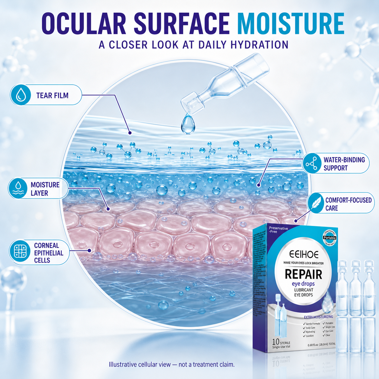 Single Use Repair Eye Drops – Soothe Red Eyes, Fix Blurry Cloudy Vision, Gentle Support for Cataract & Glaucoma-WH