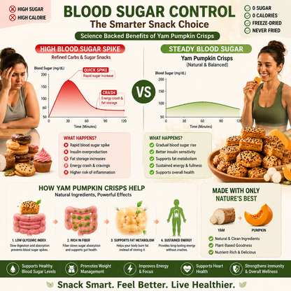Yam & Pumpkin Crisps - 0 Sugar Added, Never Fried, Plant-Based Healthy Snack-WH