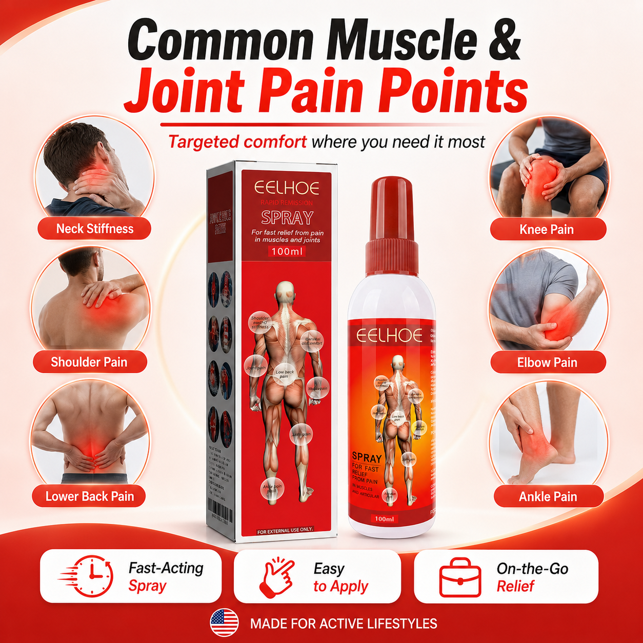 EELHOE™ Rapid Comfort Spray – Targeted Muscle & Joint Support Formula-WH