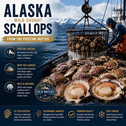 Premium Garlic Butter Scallops - Ocean Fresh Ready-to-Eat Seafood -WH