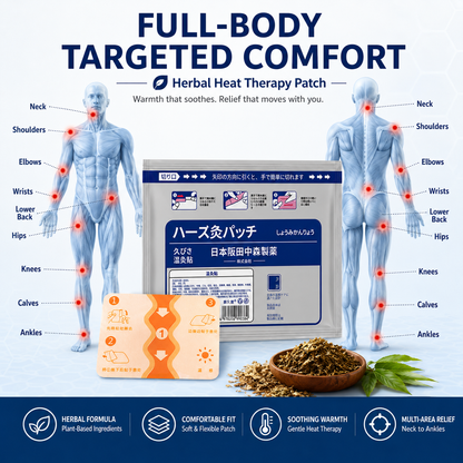 Japanese Traditional Herbal Heat Patch – Deep Warming Comfort for Back, Neck, Shoulder & Knee-WH