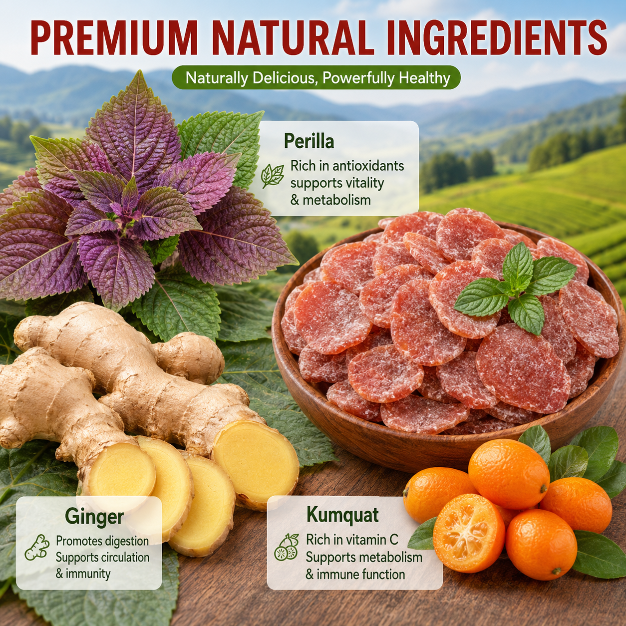 Perilla Ginger Slices | Premium Herbal Wellness Snack for Daily Balance & Vitality-WH