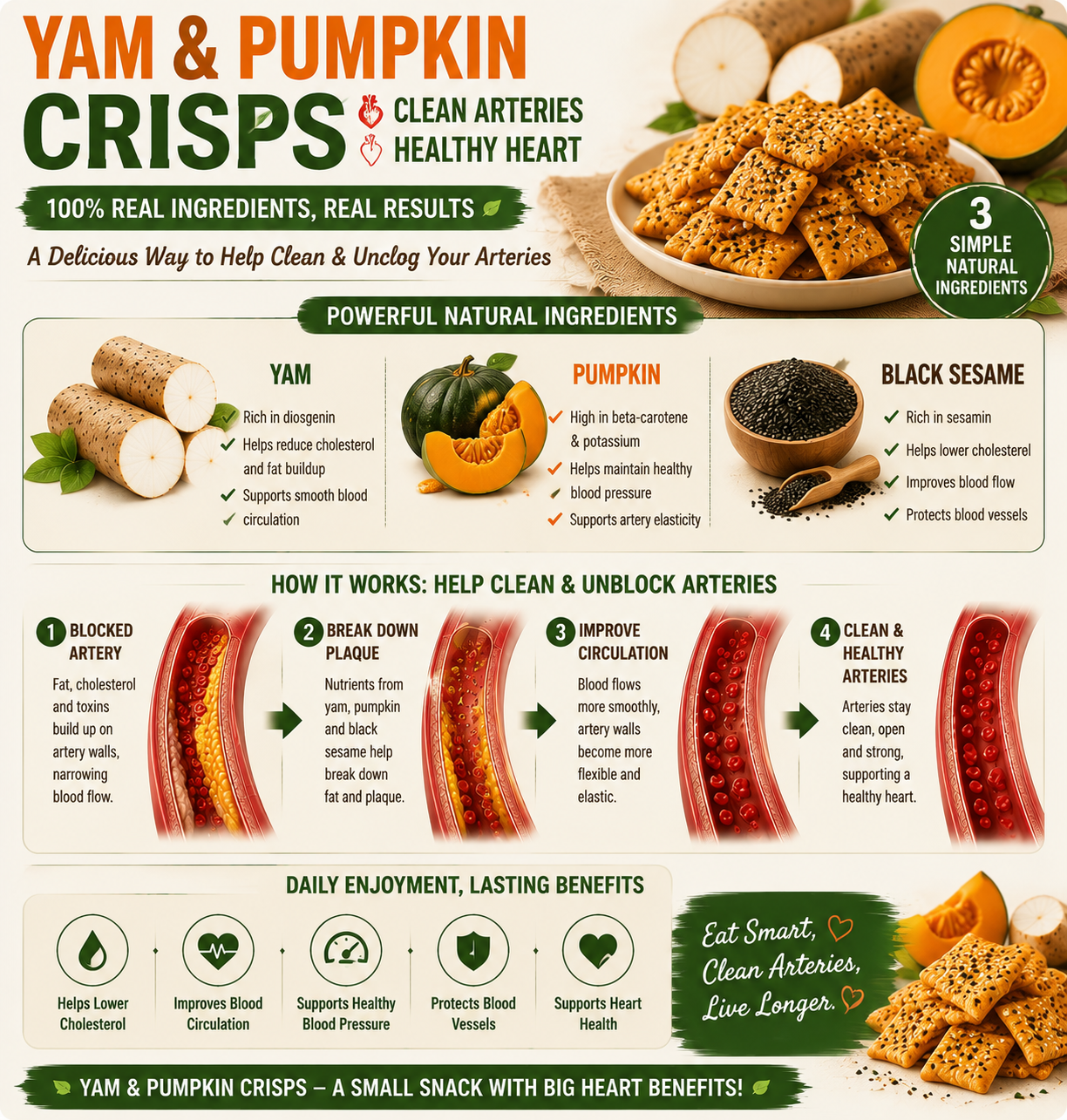 Yam & Pumpkin Crisps - 0 Sugar Added, Never Fried, Plant-Based Healthy Snack-WH