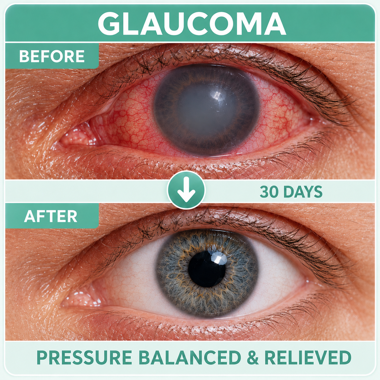 Glaucoma before and after comparison
