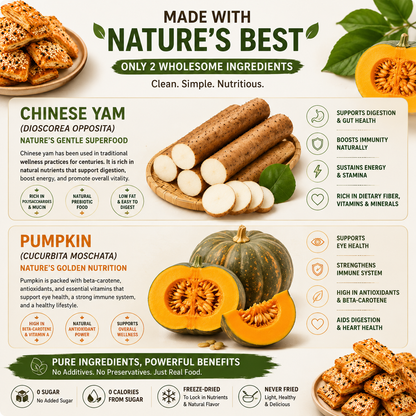Yam & Pumpkin Crisps - 0 Sugar Added, Never Fried, Plant-Based Healthy Snack-WH