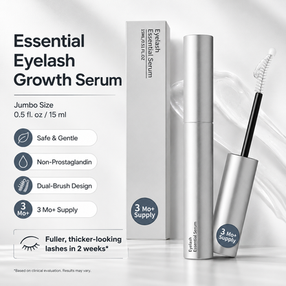 Jumbo 15ML Lash Enhancing Serum | Peptide + Biotin Dual-Brush Formula for Fuller, Longer-Looking Lashes | Gentle & Prostaglandin-Free-YH