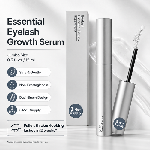 Jumbo 15ML Lash Enhancing Serum | Peptide + Biotin Dual-Brush Formula for Fuller, Longer-Looking Lashes | Gentle & Prostaglandin-Free-YH