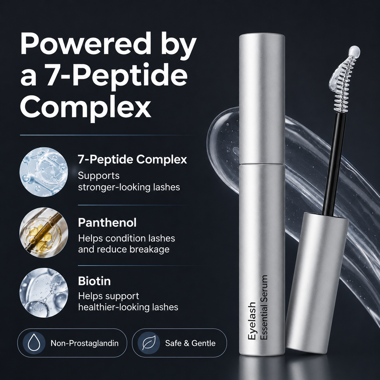 Jumbo 15ML Lash Enhancing Serum | Peptide + Biotin Dual-Brush Formula for Fuller, Longer-Looking Lashes | Gentle & Prostaglandin-Free-YH