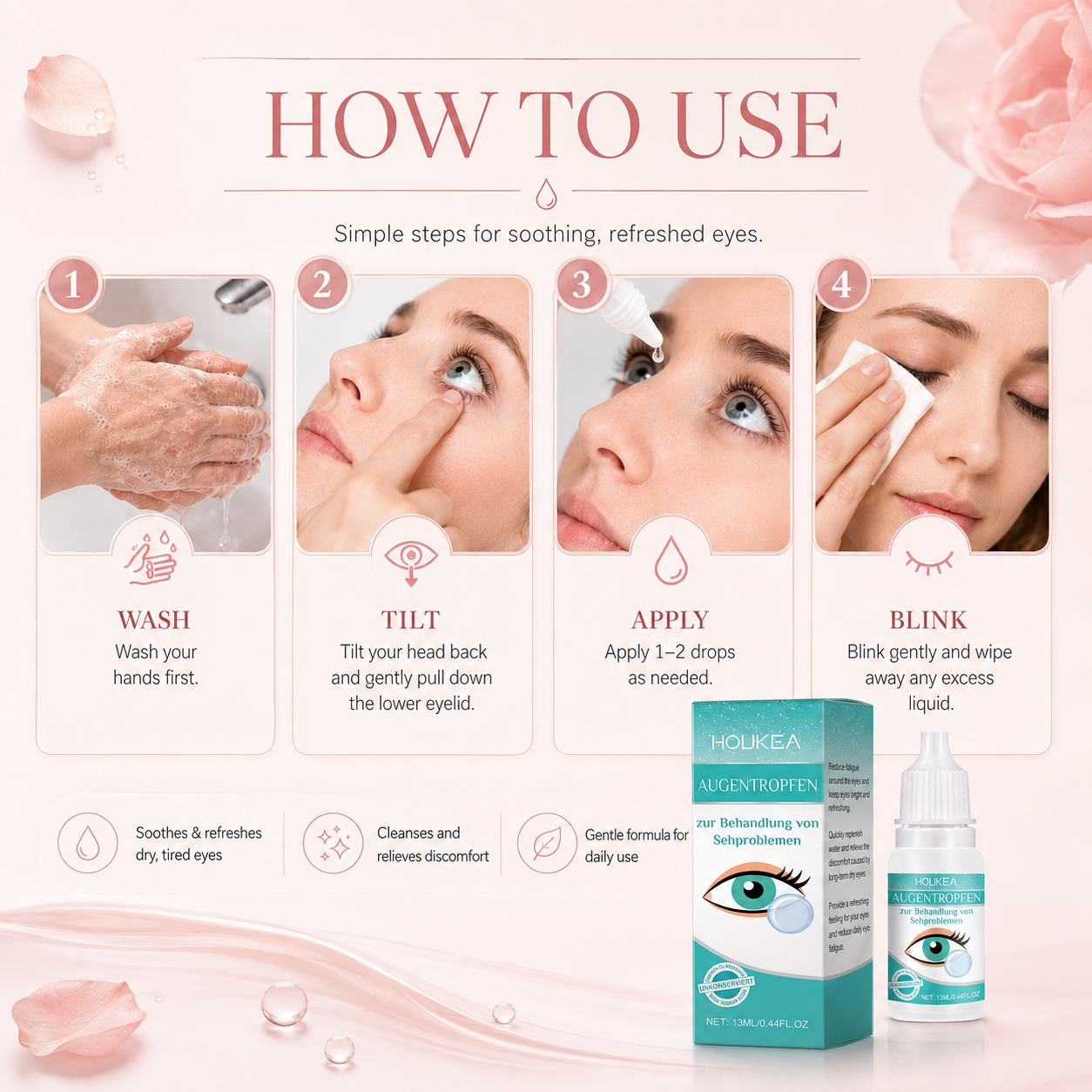 Daily Moisturizing Eye Drops | Refreshing Comfort for Dry, Tired-Feeling Eyes-YH