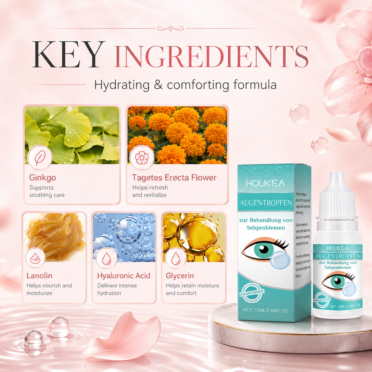 Daily Moisturizing Eye Drops | Refreshing Comfort for Dry, Tired-Feeling Eyes-YH