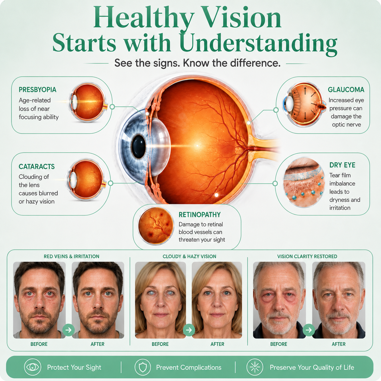 Professional Medical Eye Drops - Hydrating Eye Care Solution for Dry Eyes, Irritation & Eye Fatigue-WH
