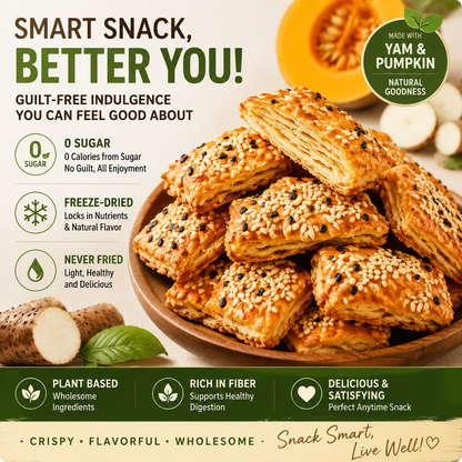 Yam & Pumpkin Crisps - 0 Sugar Added, Never Fried, Plant-Based Healthy Snack-WH