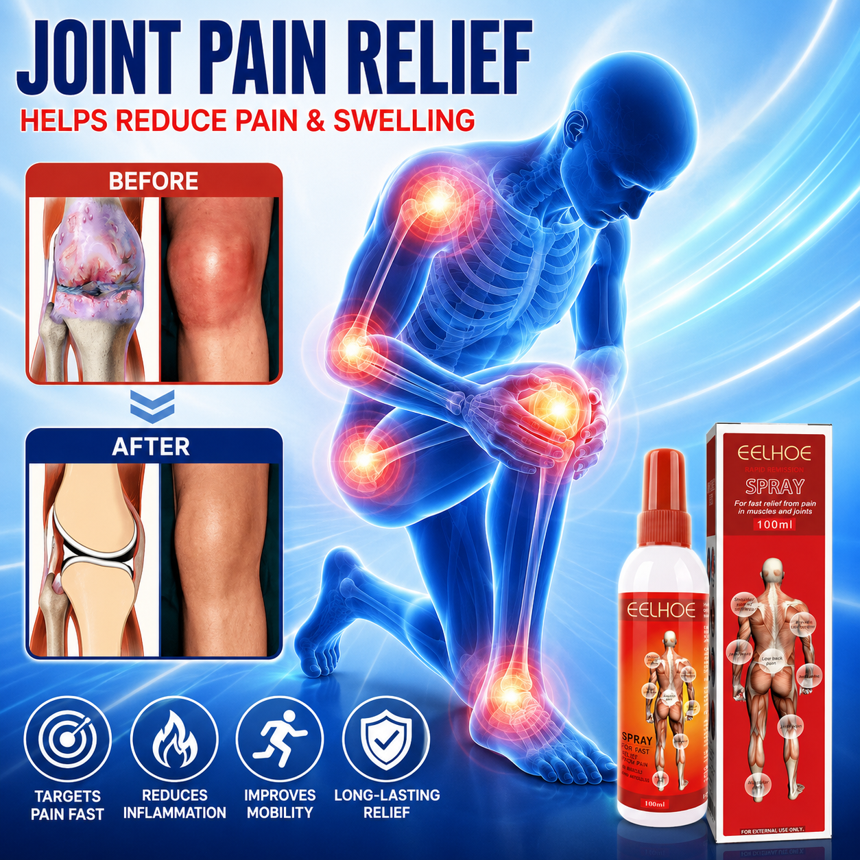EELHOE™ Rapid Comfort Spray – Targeted Muscle & Joint Support Formula-WH