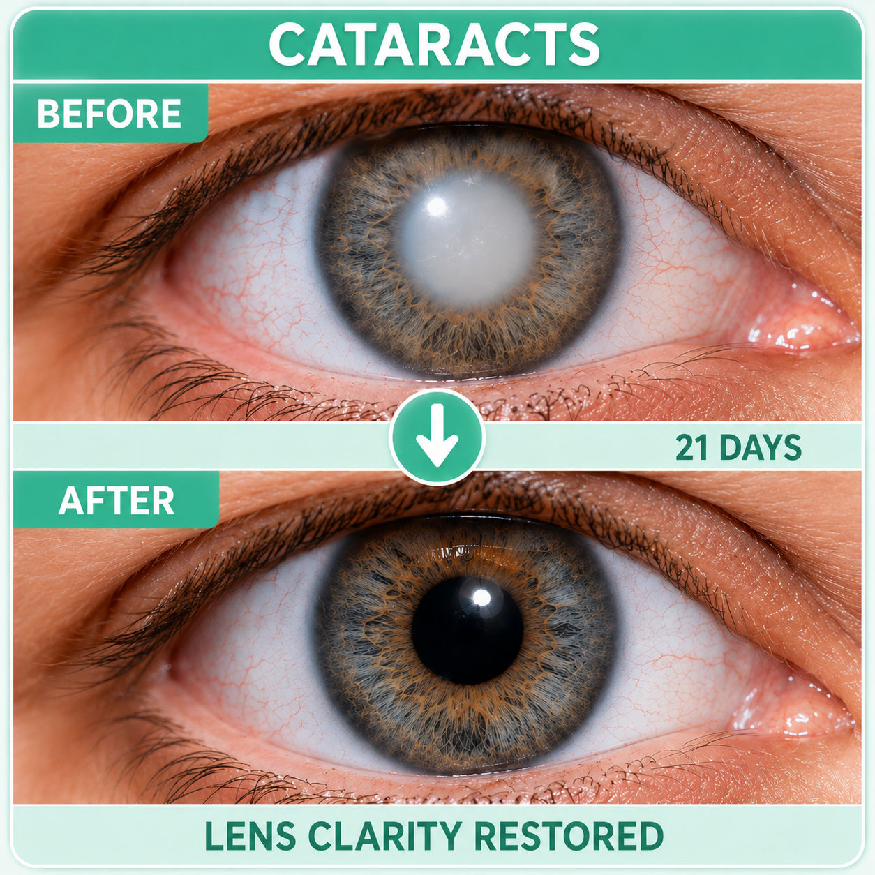 Cataracts before and after comparison