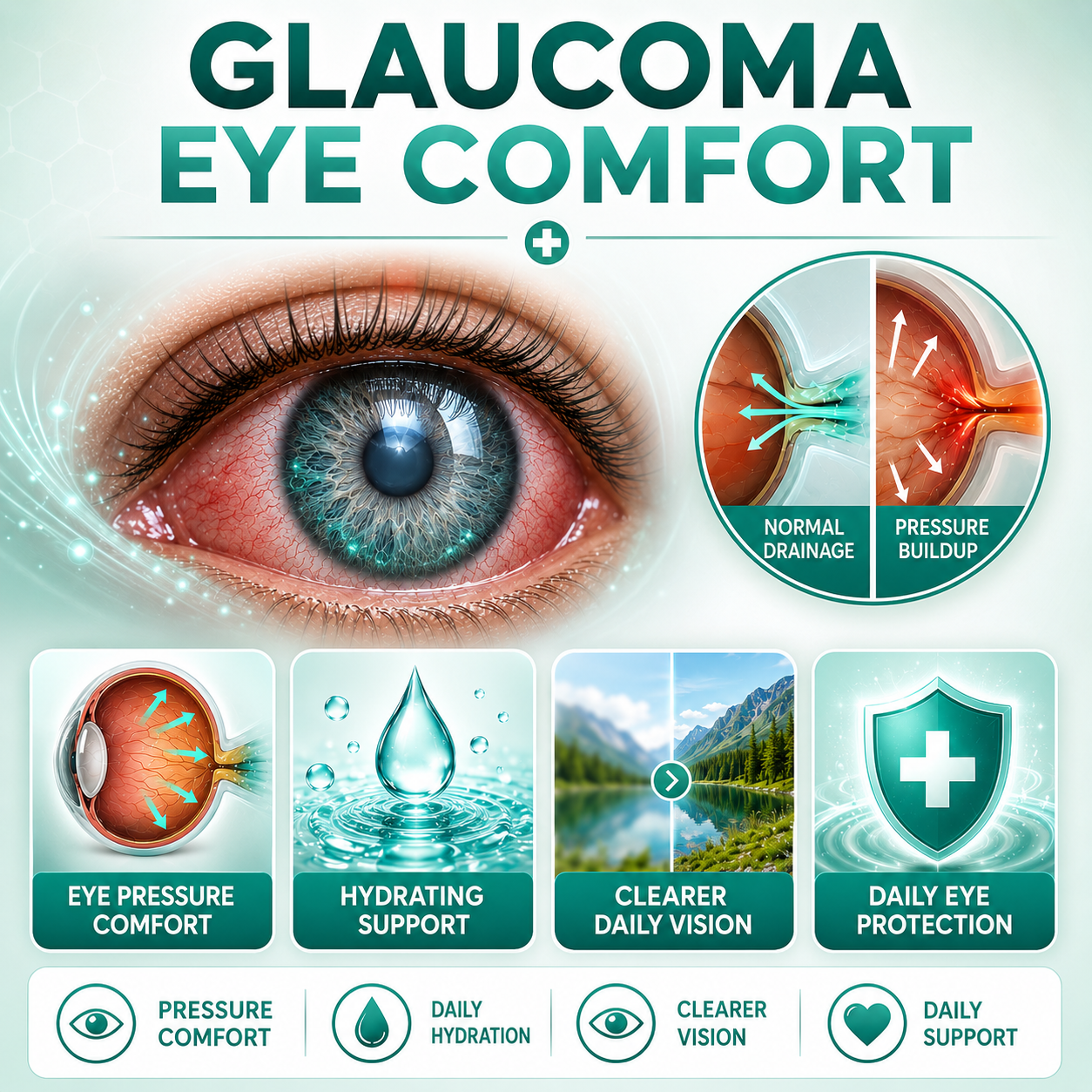 Glaucoma eye comfort marketing infographic