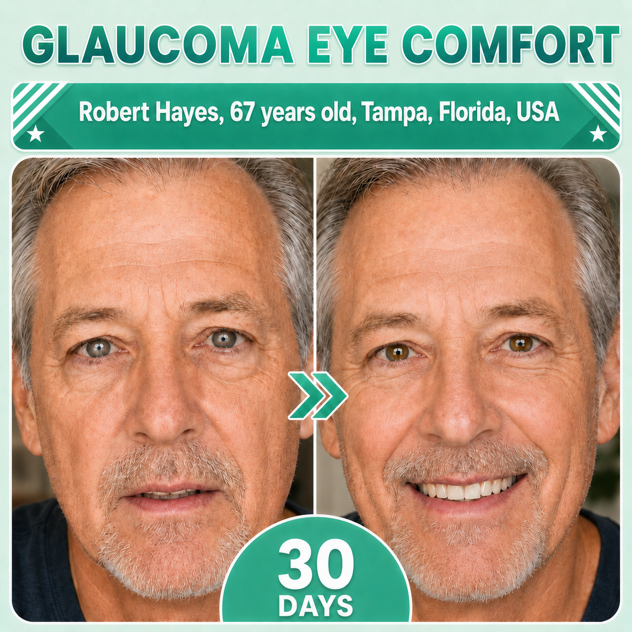 Eye comfort supplier visual featuring a male customer
